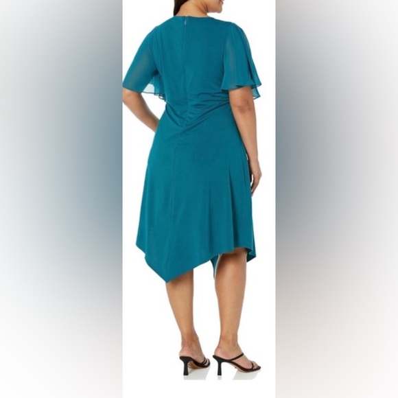 New Women’s bright PINK casual formal high low vneck dress, Size 18/20 - Picture 5 of 11